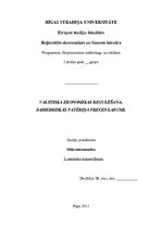 Konspekts 'Valstiska ekonomikas regulēšana', 1.