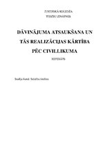 Referāts 'Dāvinājuma atsaukšana un tās realizācijas kārtība pēc Civillikuma', 1.