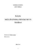 Referāts 'Meža īpašnieka tiesības un pienākumi', 1.