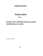 Referāts 'Tiesību normas definitīvās izpratnes, pazīmju klasifikācijas un to analīze', 1.