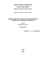 Konspekts 'Eiropas vienotā valūta un finanšu sistēmas stabilitātes problēmas mūsdienās', 1.
