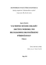 Referāts 'Vai nepieciešams iekasēt akcīzes nodokli no bezalkoholisko dzērienu pārdošanas', 1.