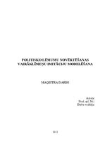Referāts 'Politisko lēmumu novērtēšanas vairāklīmeņu imitāciju modelēšana', 1.