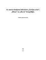 Referāts '16.marta rāmējums laikrakstu "Latvijas avīze", "Diena" un "Вести" fotogrāfijās', 1.