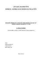 Referāts 'Finanšu pārskatu analīze organizācijas SIA “X”', 1.