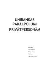Referāts 'Unibankas pakalpojumi privātpersonām', 1.