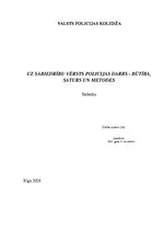 Referāts 'Uz sabiedrību vērsts policijas darbs - būtība, saturs un metodes', 1.