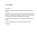 Paraugs 'Letter of Complaint', 1.