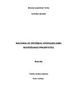 Referāts 'Nacionālās drošības apdraudējumu novēršanas prioritātes', 1.