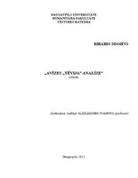 Referāts 'Avīzes "Tēvija" analīze', 1.