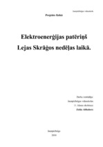 Konspekts 'Elektroenerģijas patēriņš nedēļas laikā', 1.