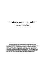 Referāts 'Uzņēmējdarbības atrašanās vietas izvēle', 1.