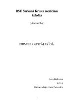 Konspekts 'Pirmie hospitāļi Rīgā', 1.