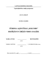 Referāts 'Tūrisma aģentūras "Kolumbs" iekšējās un ārējās vides analīze', 1.