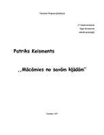Referāts 'Patriks Keisments "Mācāmies no savām kļūdām"', 1.