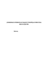 Referāts 'Juridiskās personas maksātnespējas procesa regulējums', 1.