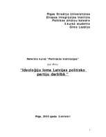 Referāts 'Ideoloģiju loma Latvijas politisko partiju darbībā', 1.
