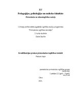 Prakses atskaite 'Kvalifikācijas prakse pirmsskolas izglītības iestādē', 1.