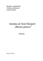 Referāts 'Antuāns de Sent-Ekziperī „Mazais princis”', 1.
