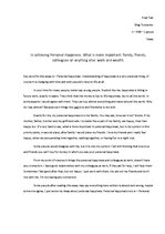 Eseja 'Personal Happiness', 1.