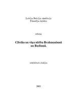 Konspekts 'Cilvēks un viņa sūtība budismā un brahmanismā', 1.