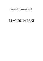 Referāts 'Mācību mērķi', 1.
