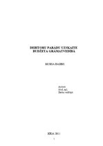 Referāts 'Debitoru parādu uzskaite budžeta grāmatvedībā', 1.