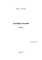 Referāts 'Austrālijas Savienība', 1.