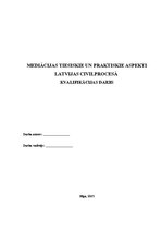 Referāts 'Mediācijas tiesiskie un praktiskie aspekti', 1.