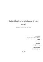 Referāts 'Ruiša pūķgalves pavairošana ar in vitro metodi', 1.