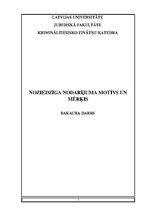 Diplomdarbs 'Noziedzīga nodarījuma motīvs un mērķis', 1.