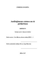 Referāts 'Audžuģimenes statuss un tā piešķiršana', 1.
