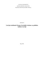 Referāts 'Latvijas iestāšanās Eiropas Savienībā: ietekme uz politisko kultūru Latvijā', 1.