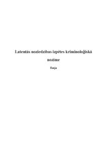 Eseja 'Latentās noziedzības izpētes kriminoloģiskā nozīme', 1.