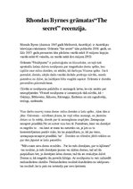 Eseja 'Recenzija "The Secret"', 1.