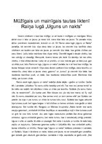 Eseja 'Mūžīgais un mainīgais tautas liktenī Raiņa lugā "Uguns un nakts"', 1.