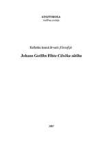 Referāts 'Johans Gotlībs Fihte "Cilvēka sūtība"', 1.