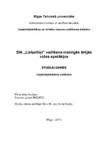 Referāts 'SIA "Lielzeltiņi" vadīšana mainīgas ārējās vides apstākļos', 1.