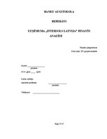 Referāts 'SIA "Intersols" finanšu analīze', 1.