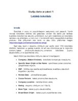 Konspekts 'Šokolādes statistiskā analīze', 1.