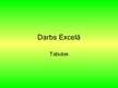 Prezentācija 'Tabulu veidošana Excel vidē', 1.