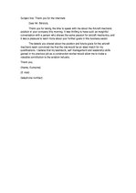 Paraugs 'Thank you letter after a job interview', 1.