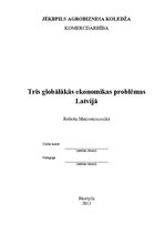 Referāts 'Trīs globālākās ekonomikas problēmas Latvijā', 1.