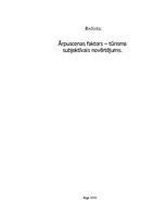 Referāts 'Ārpuscenas faktors - tūrisma subjektīvais novērtējums', 1.