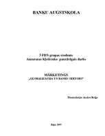 Eseja 'Globalizācija un banku sektors', 1.