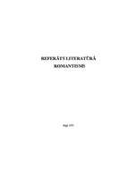 Referāts 'Romantisms', 1.