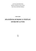 Referāts 'Finansējuma ietekme uz vēlēšanu rezultātiem Latvijā', 1.