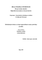 Konspekts 'Globalizācijas ietekme un tirgus segmentēšanas nozīme patērētāju uzvedībā', 1.