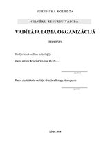 Referāts 'Vadītāja loma organizācijā', 1.