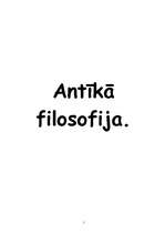 Referāts 'Antīkā filosofija', 1.
